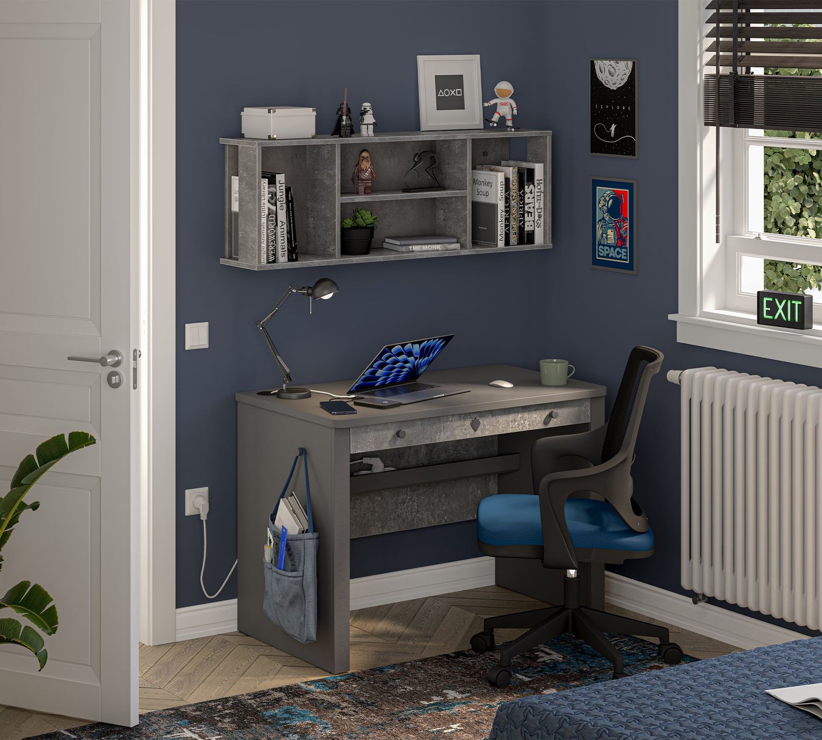 Space Gray Small Study Desk by Cilek