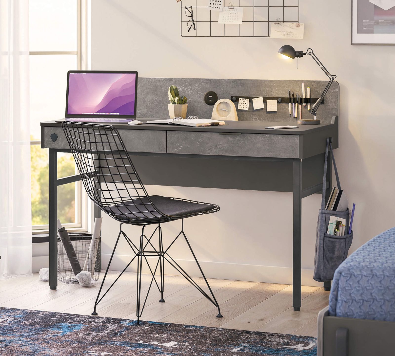 Space Gray Study Desk by Cilek