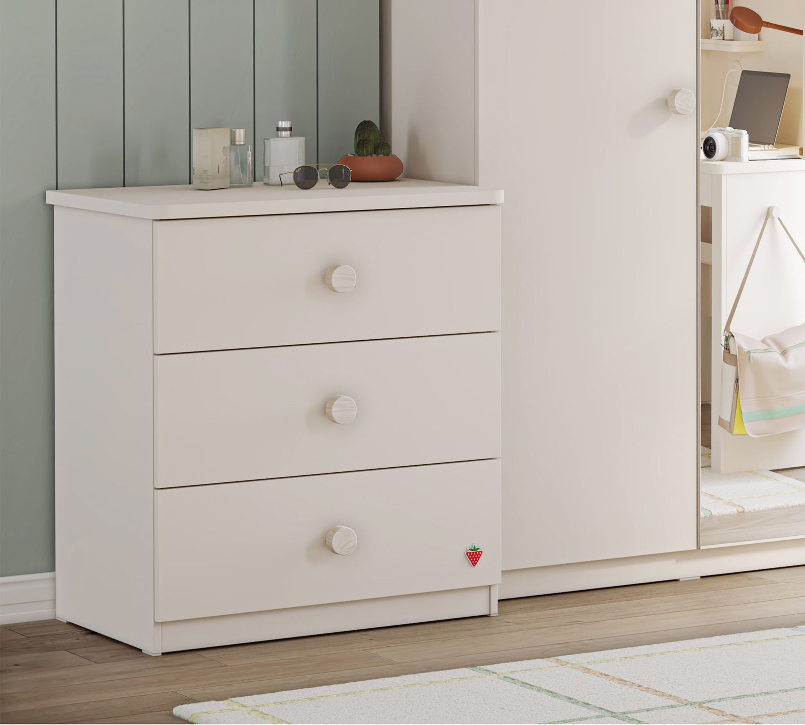 Varia Cream Line Dresser by Cilek