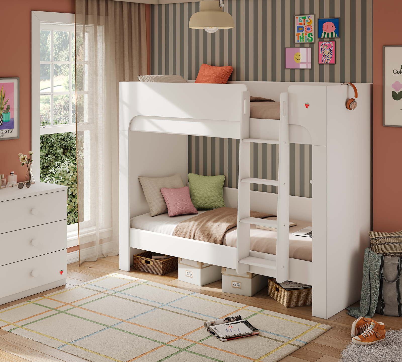 Varia White Small Bunk Bed (90x200 cm) by Cilek