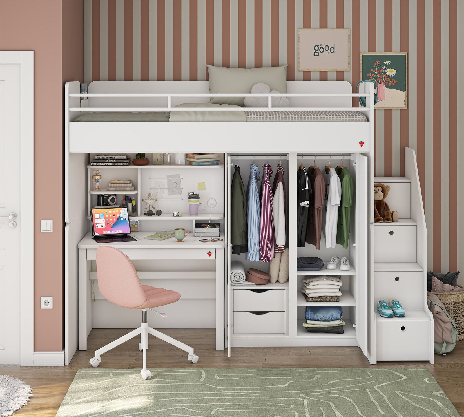 Varia White Small Study Desk by Cilek