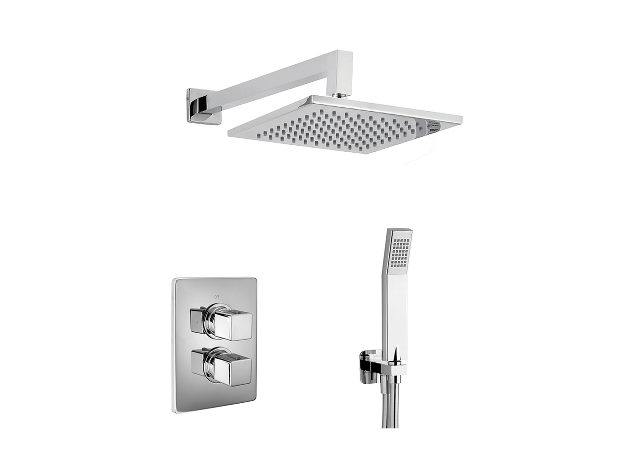 Concealed thermostatic shower mixer CUBIC_CU0KT010 by Cisal