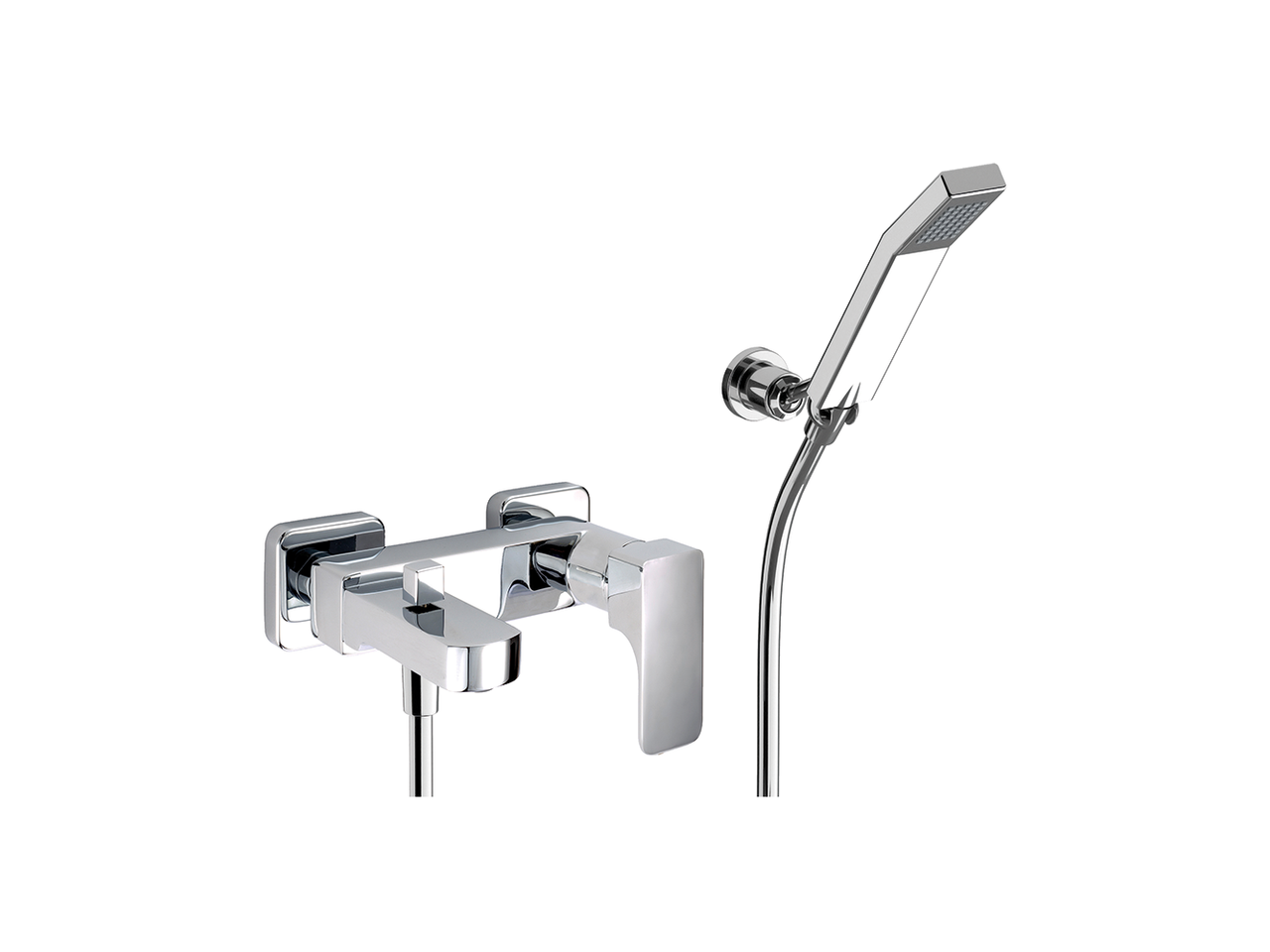 Single lever bath mixer, with shower set CUBIC_CU000122 by Cisal