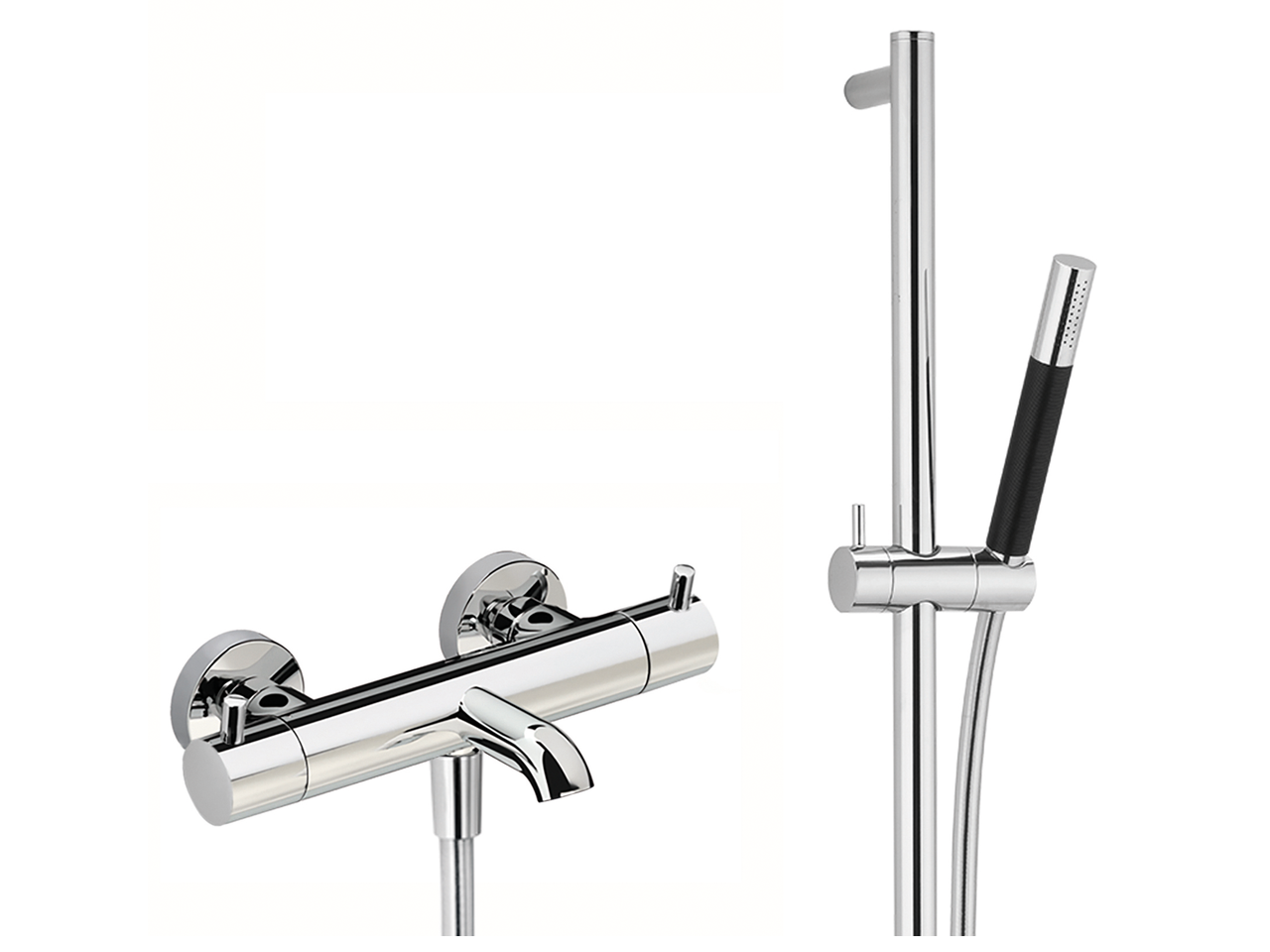 Thermostatic bath-shower mixer with sliding bar NUOVA LESS_LNS23016 by Cisal