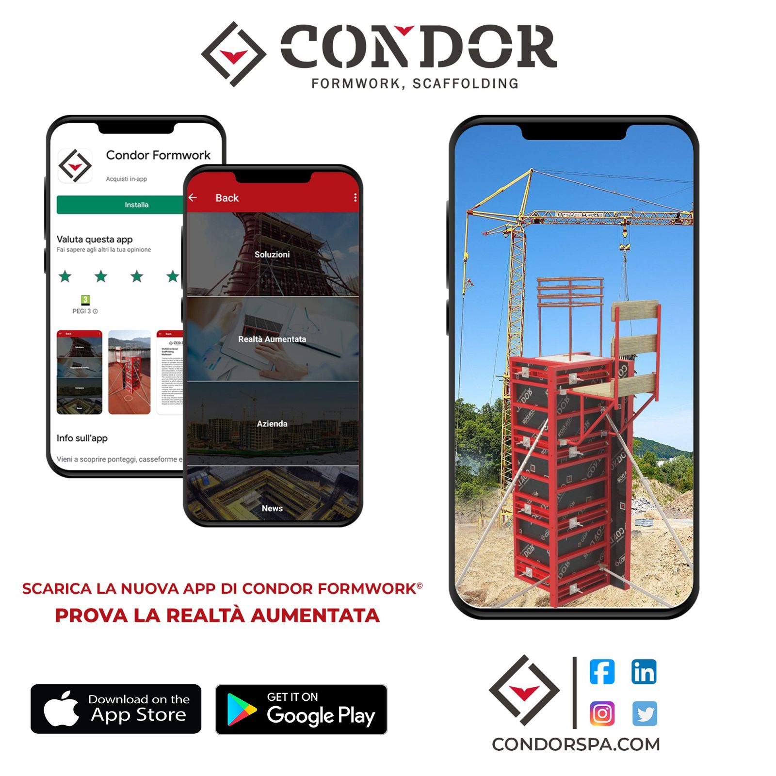 Casseforme e Ponteggi in AR: Condor presenta la sua nuova App by Condor