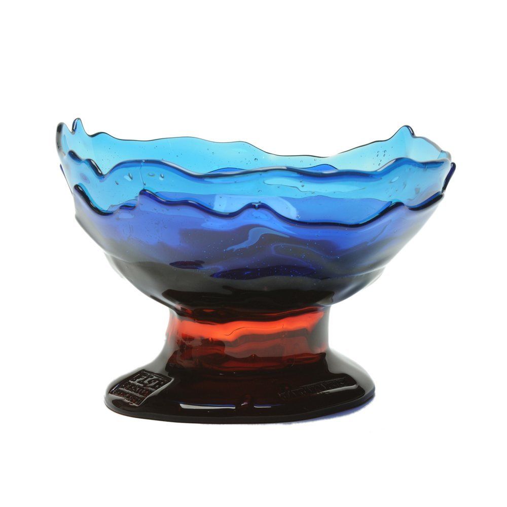 Big Collina Vase Extra Colour - Clear Blue, Blue And Dark Ruby by corsi design