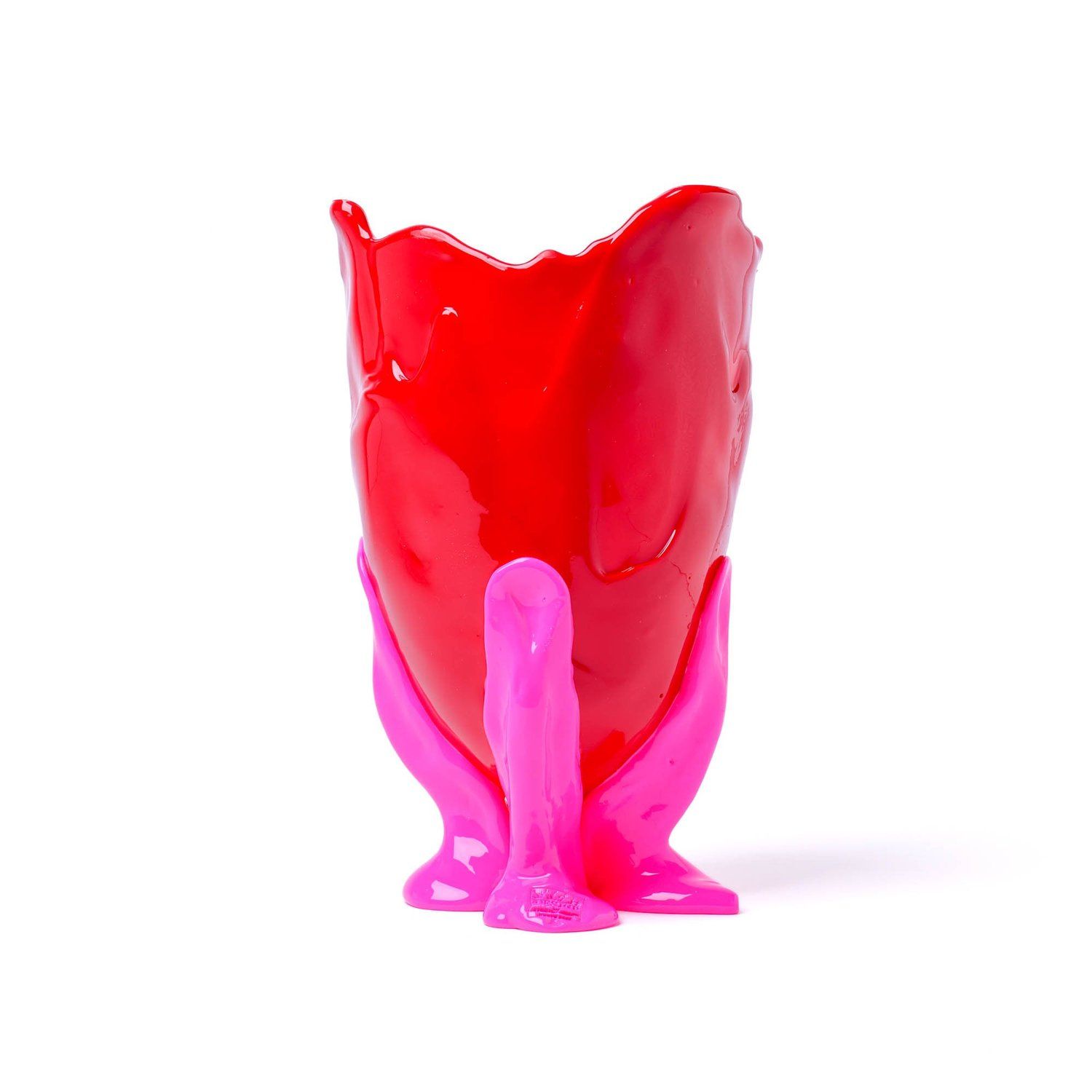 Clear Vase - Matt Red, Fluo Fuchsia by corsi design