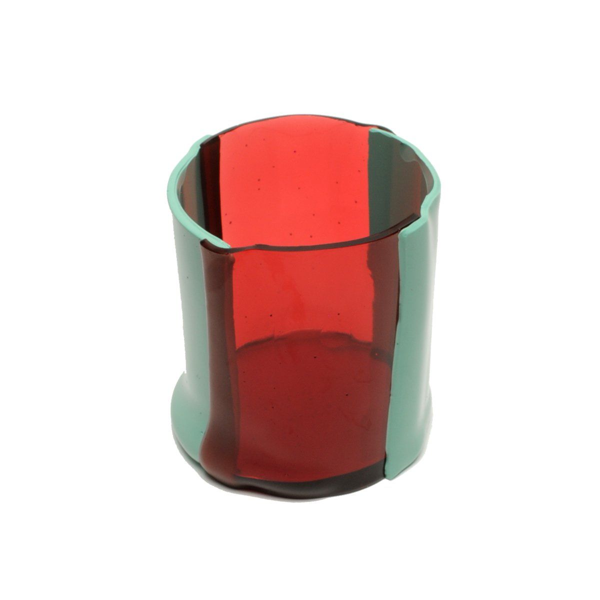 Four Lines Vase - Clear Fuchsia And Matt Mint by corsi design