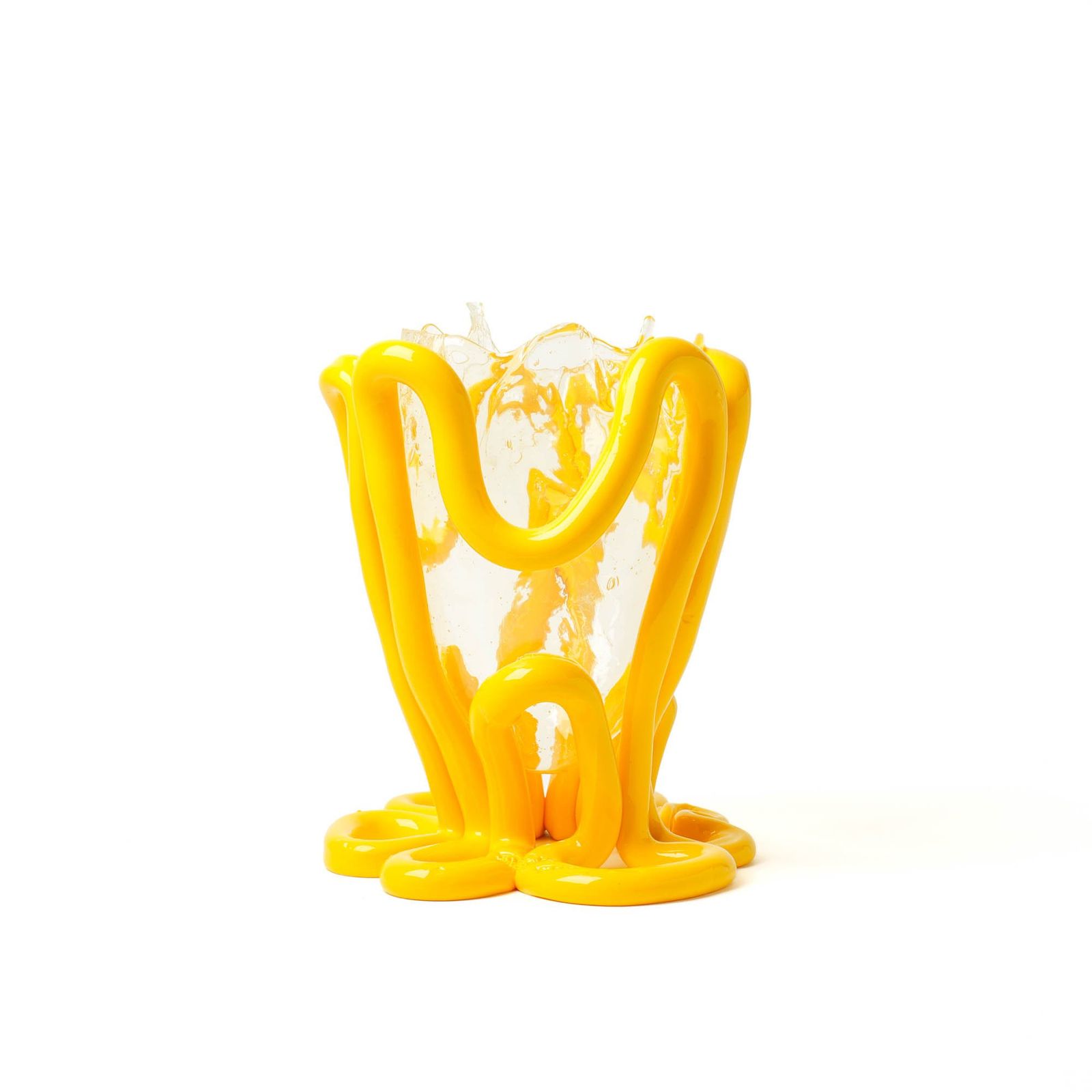 Indian Summer Vase M - Clear, Matt Yellow by corsi design
