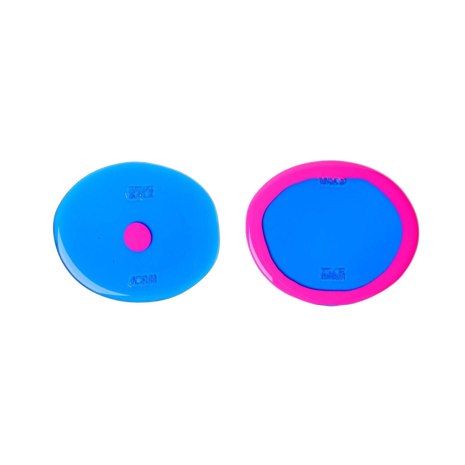 Set of 2 Table-Mates Small - Clear Celestial Blue, Fluo Fuchsia by corsi design