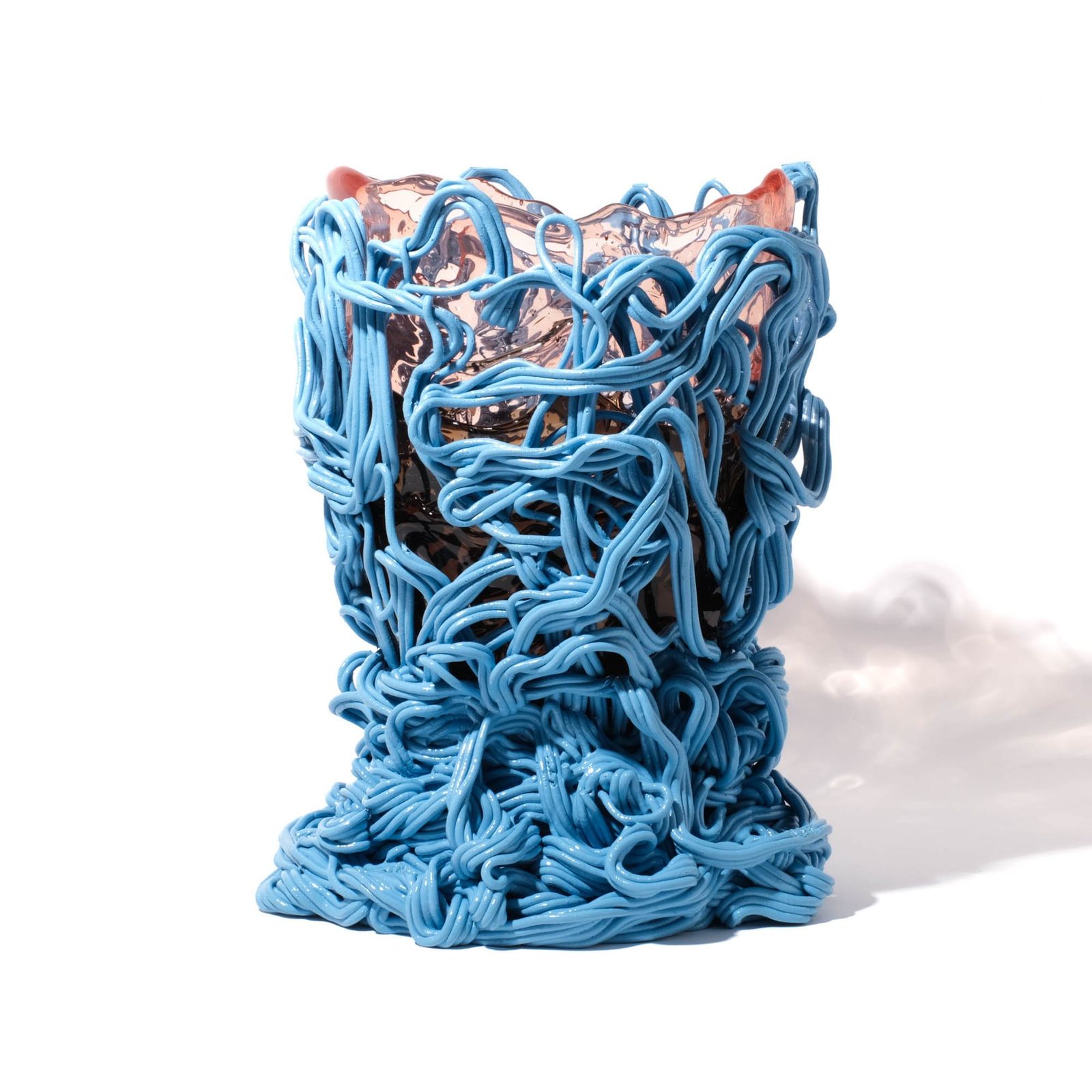 Spaghetti Special Vase Extra Colour - Light Ruby, Fumè, Light Blue by corsi design