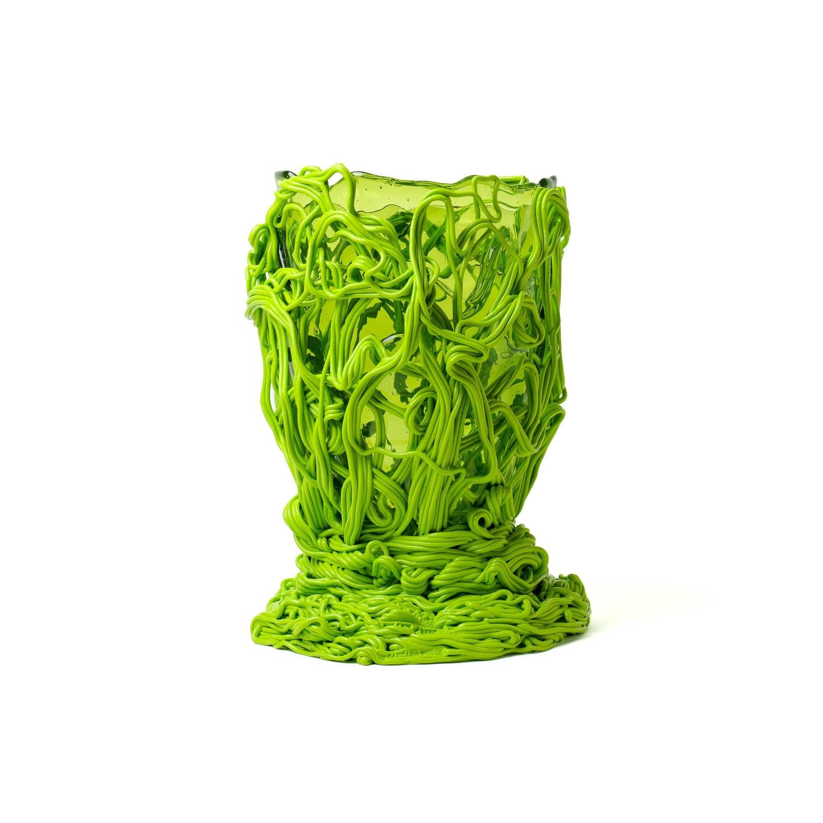 Spaghetti Special Vase L - Clear Bottle Green, Lime by corsi design