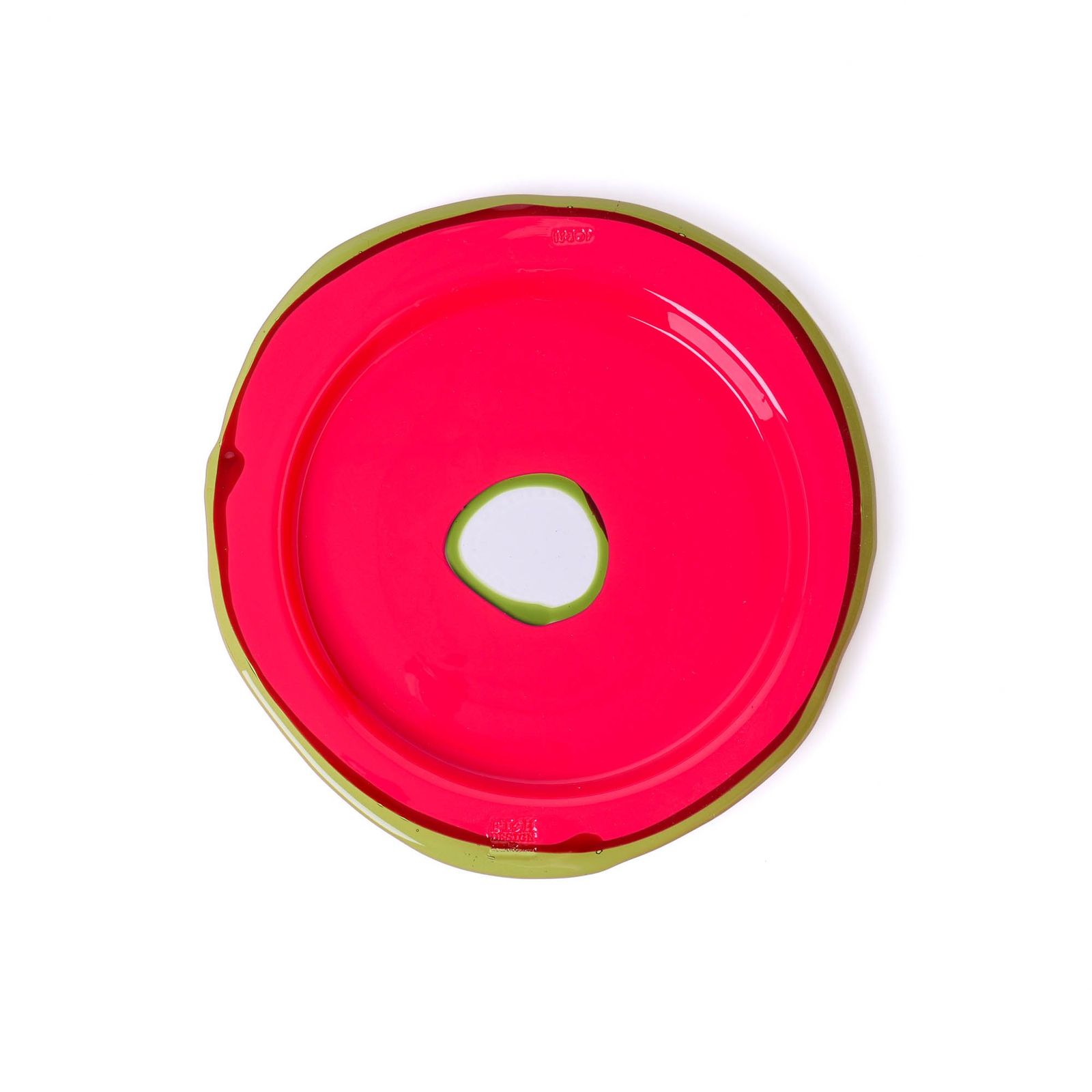 Try Tray Round - Matt Fuchsia And Clear Bottle Green by corsi design