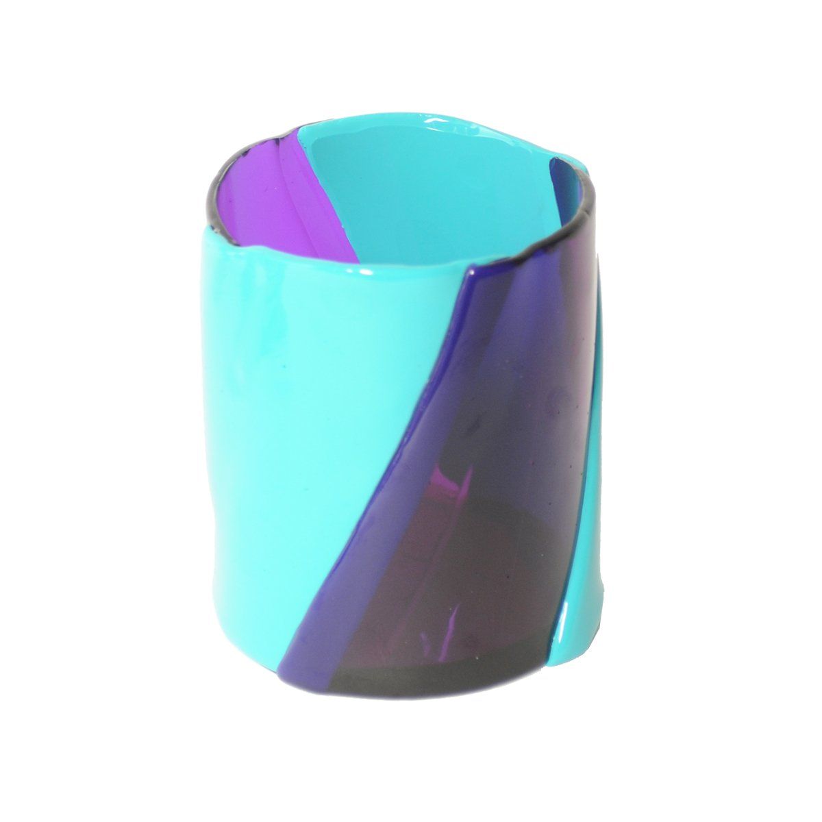 Twirl Vase - Clear Purple, Matt Turquoise by corsi design