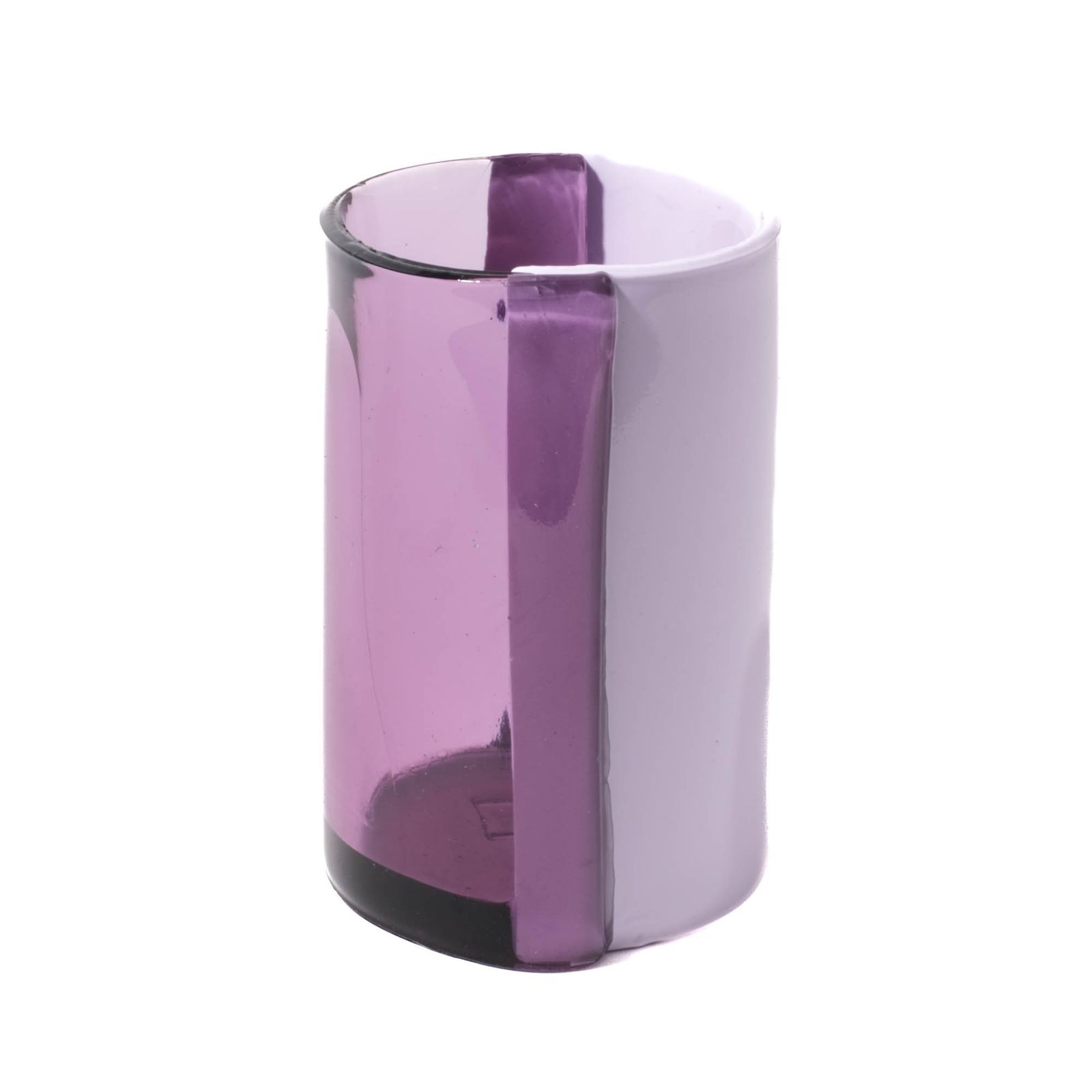 Two Lines Vase - Clear Lilac And Matt Lilac by corsi design