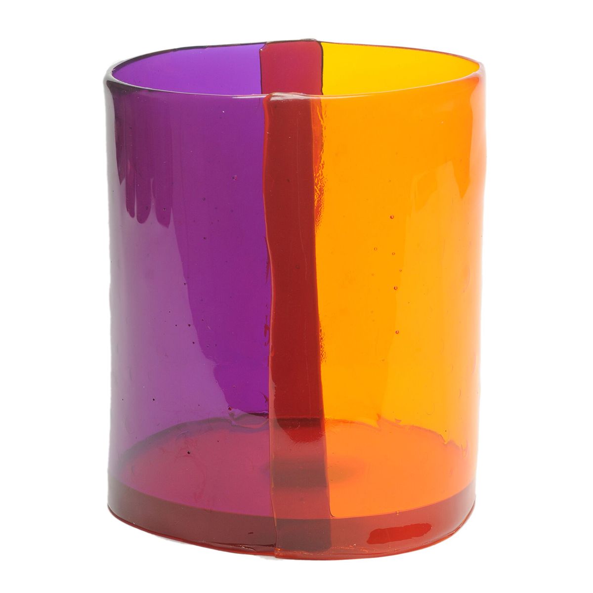 Two Lines Vase - Clear Purple, Clear Orange by corsi design