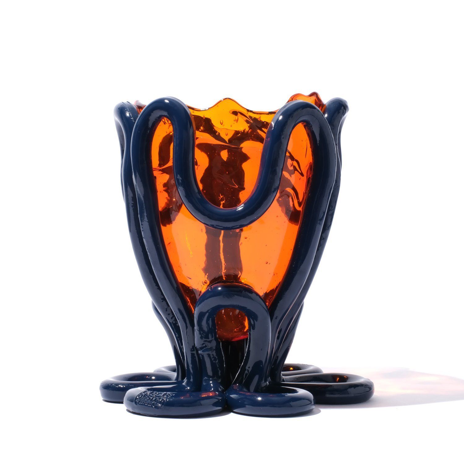 Indian Summer Vase - Clear Orange, Matt Blue by corsi design