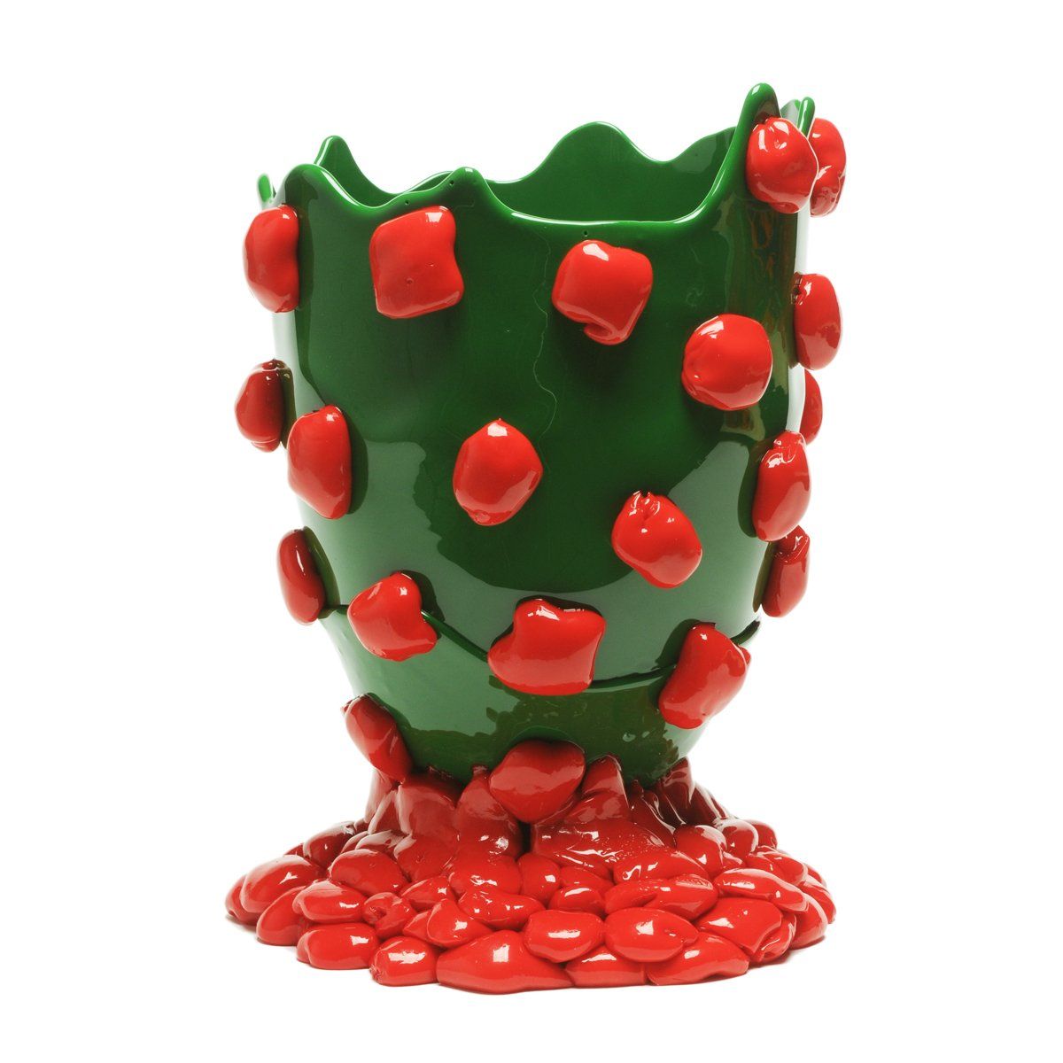 Nugget Vase - Matt Green, Matt Red by corsi design