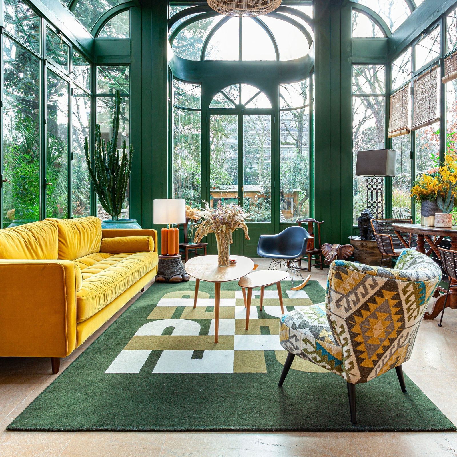The Baba Wool Rug - Fir Green  by COSIN Paris