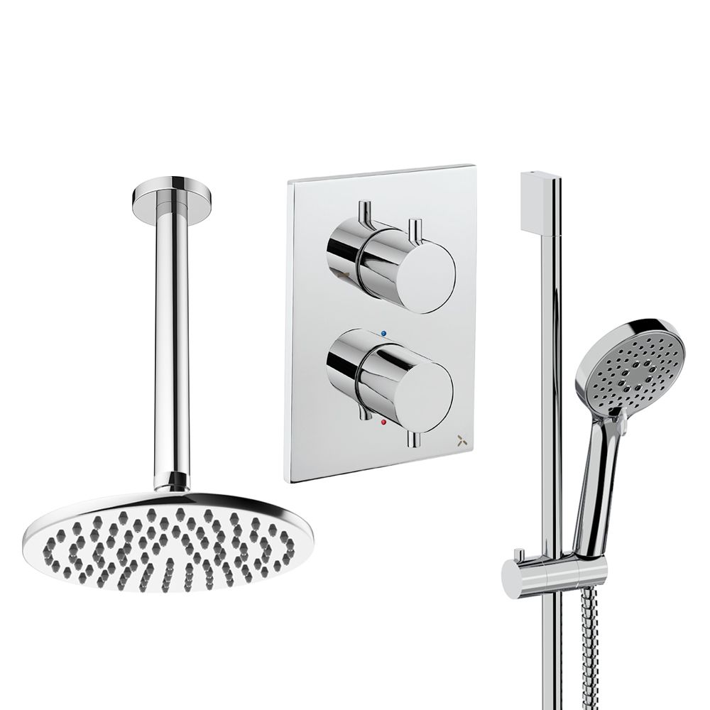 Crossbox Shower Set 4 with Fixed Head & Handset by Crosswater