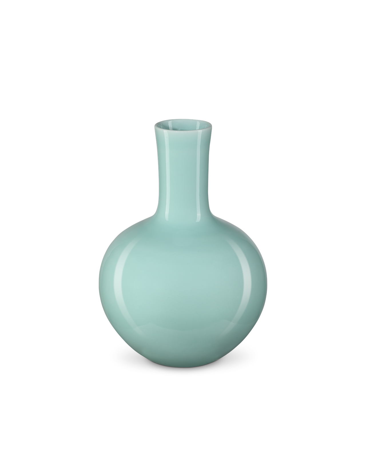 Celadon Small Green Straight Neck Vase by Currey and Company