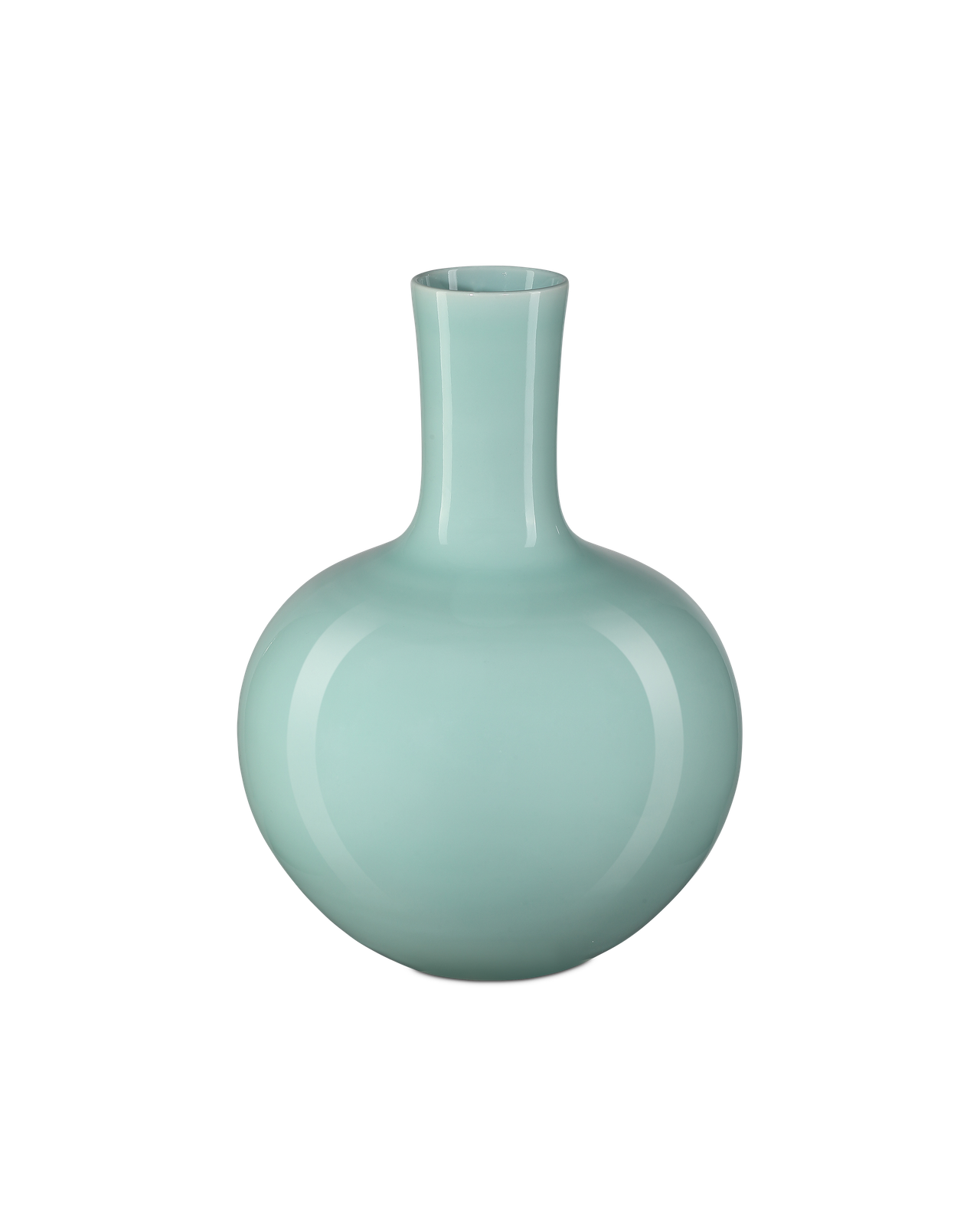 Celadon Medium Green Straight Neck Vase by Currey and Company