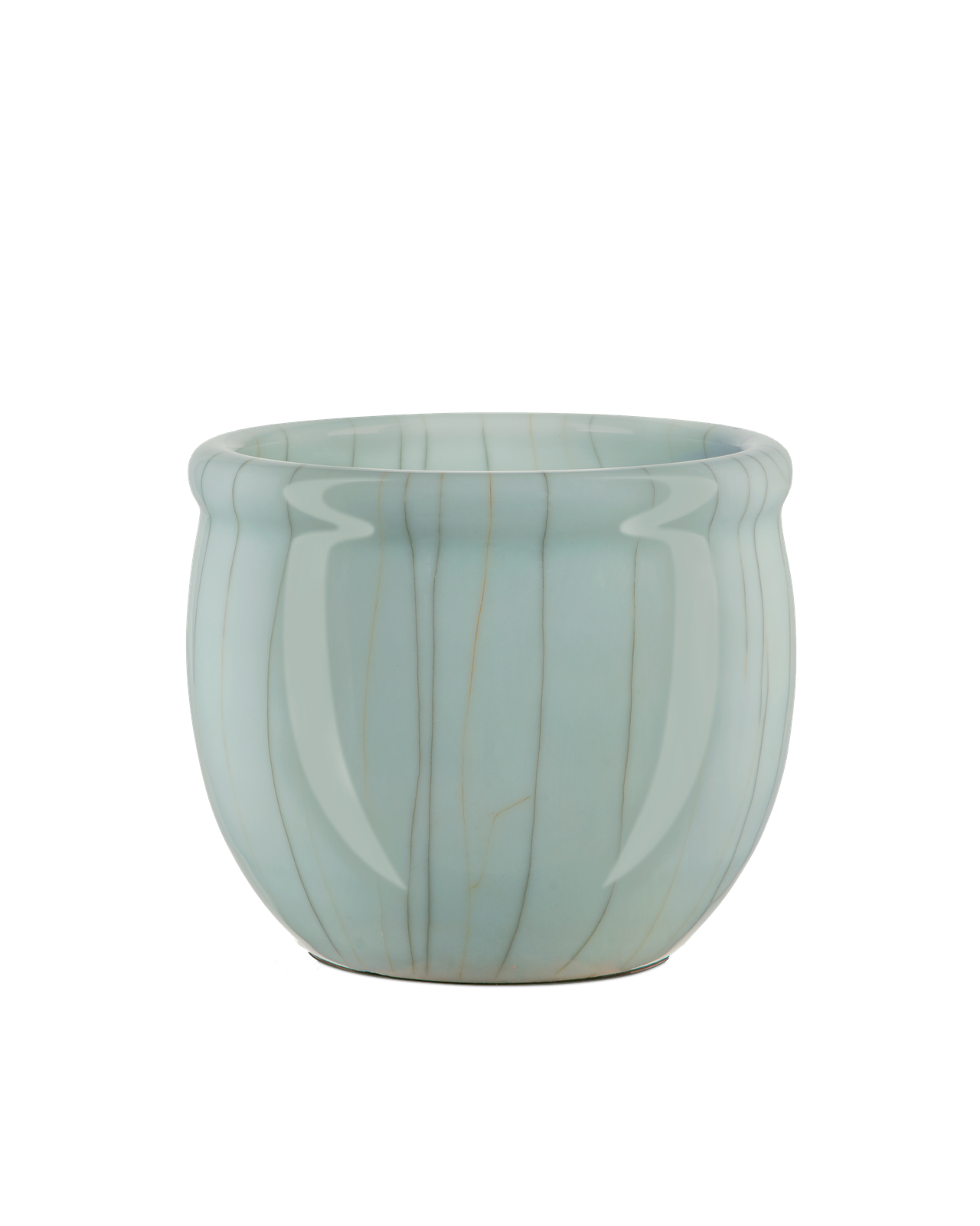 Celadon Crackle Round Planter by Currey and Company