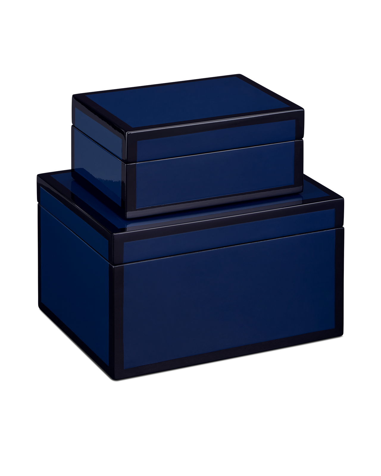 Navy Lacquer Box Set of 2 by Currey and Company