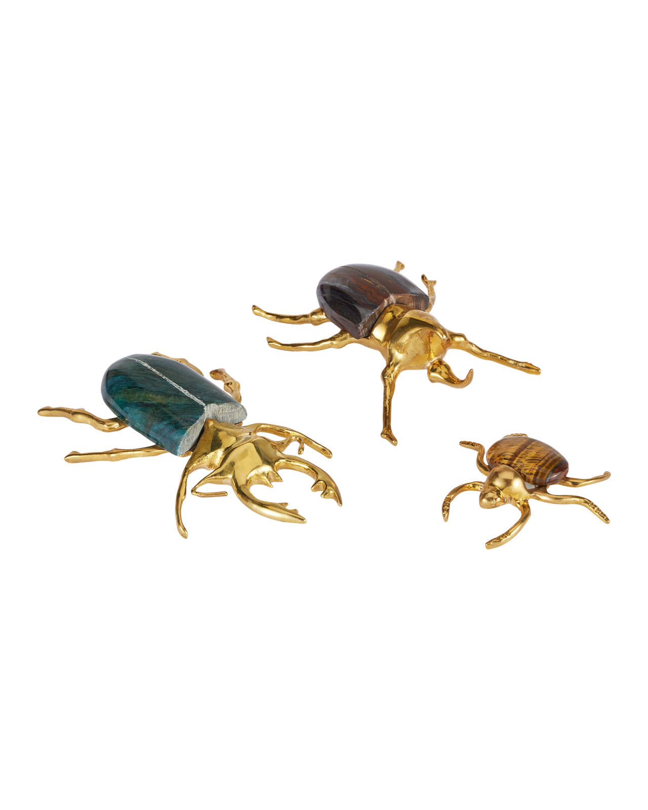 Brass Beetle Colony Set of 3 by Currey and Company