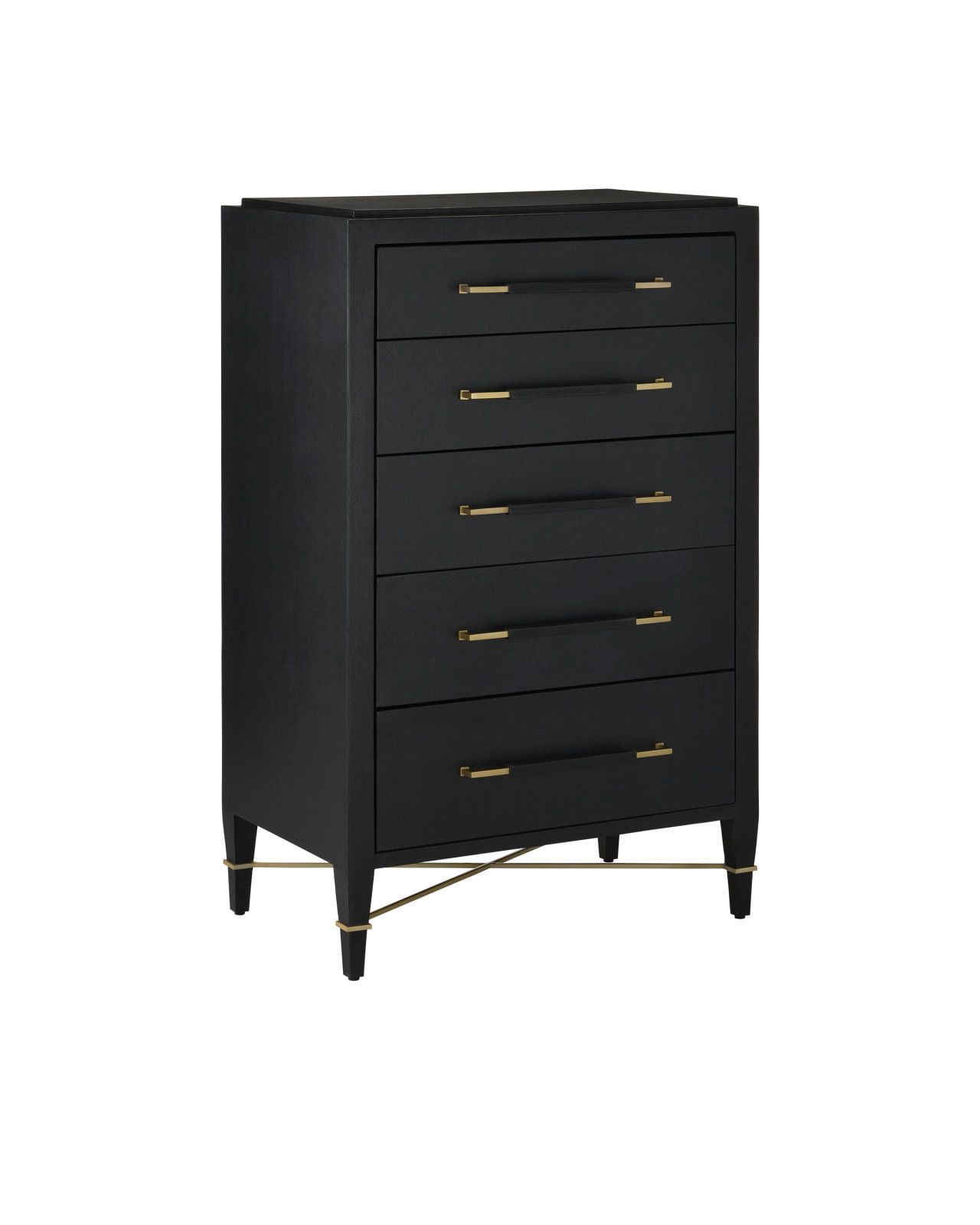 Verona Black Five-Drawer Chest by Currey and Company