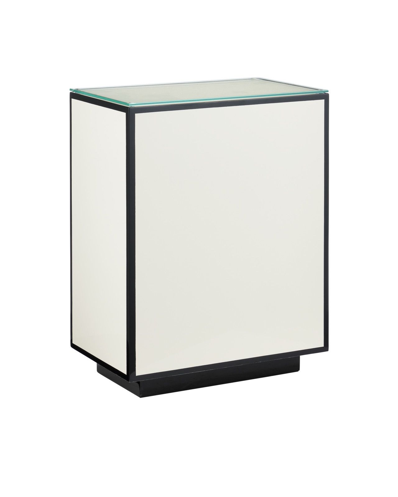 Ivory Lacquer Side Table by Currey and Company