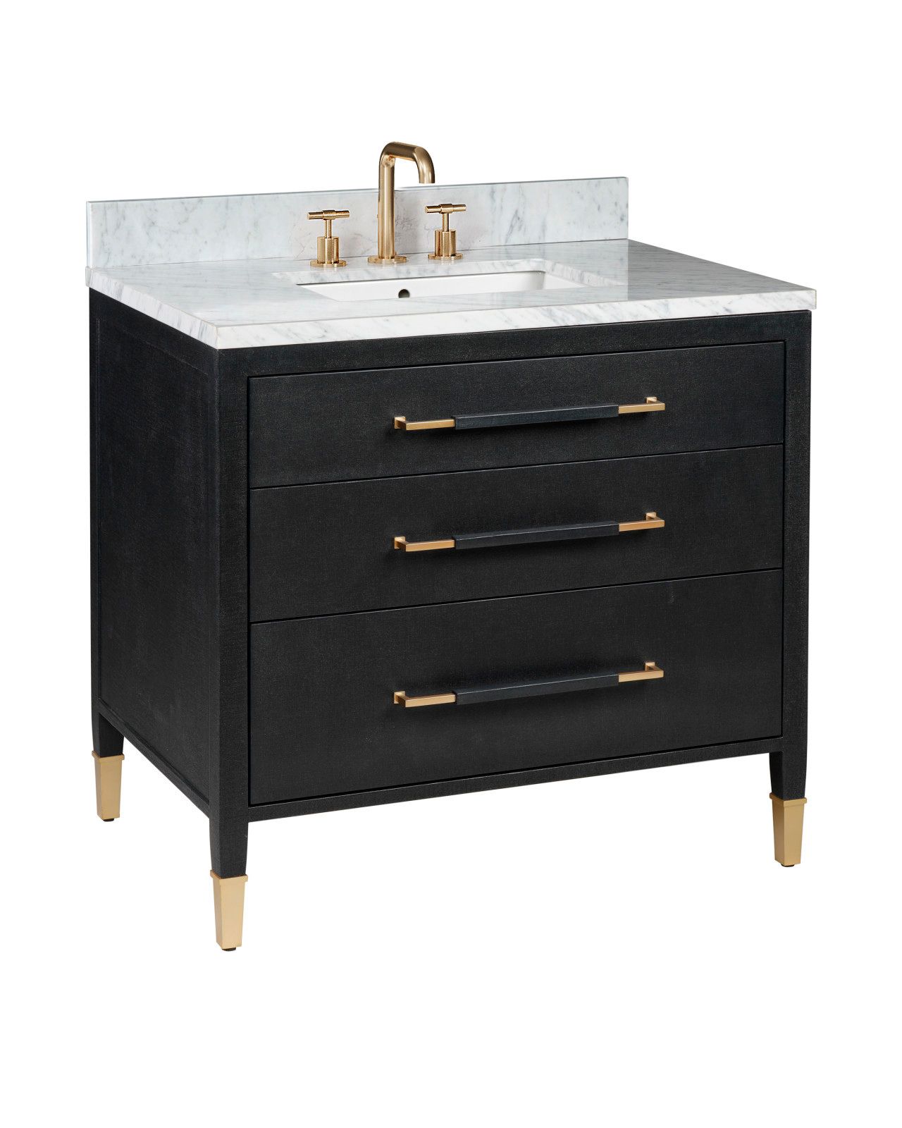 Verona 36" Black Vanity with Rectangular Undermount Sink by Currey and Company
