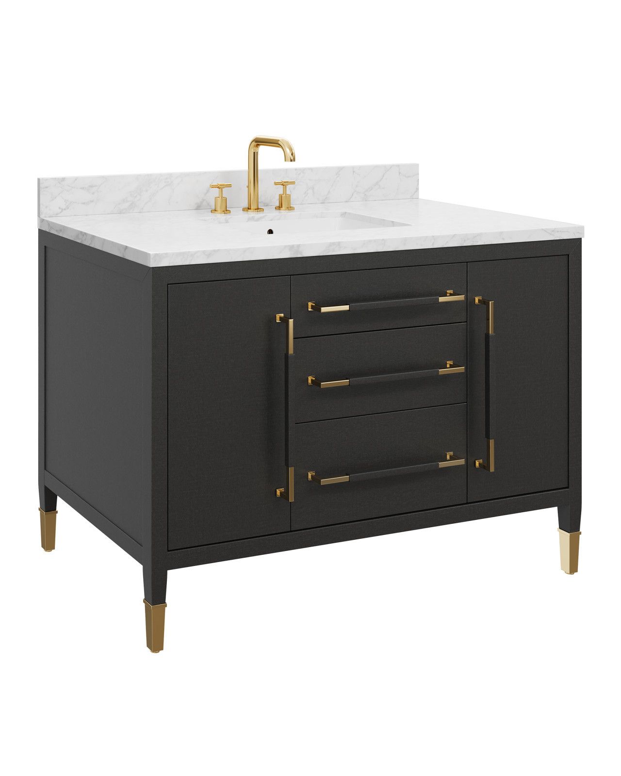 Verona 48" Black Vanity with Rectangular Undermount Sink by Currey and Company