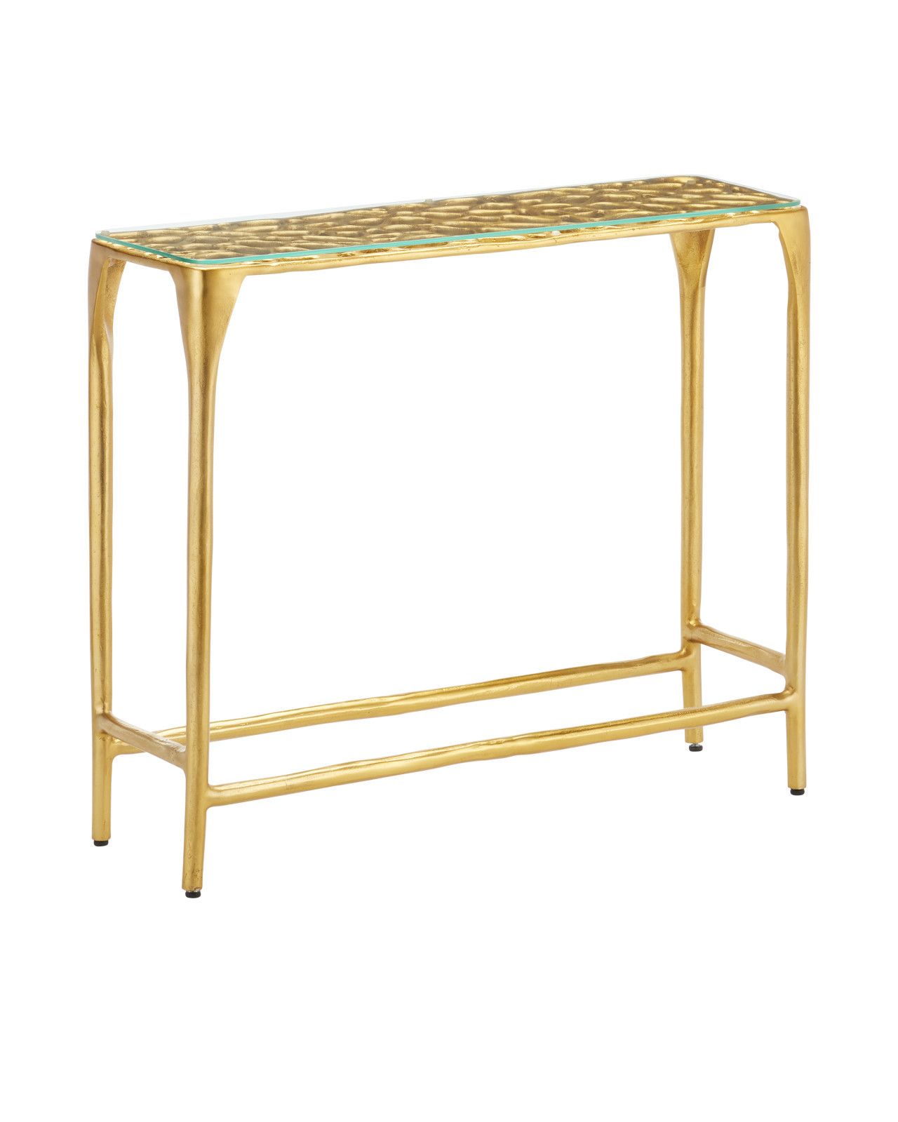 Honeycomb Gold Console Table by Currey and Company
