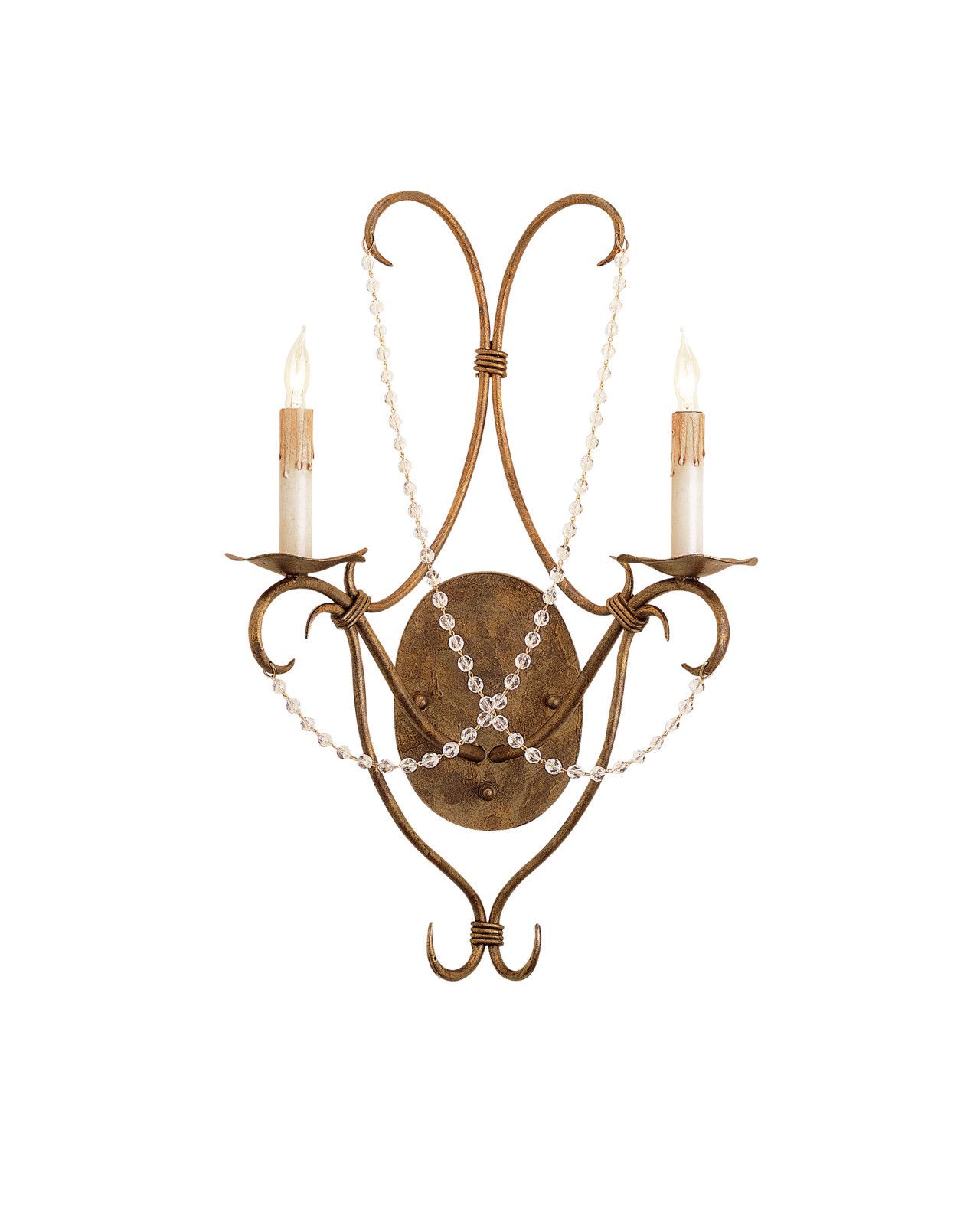 Crystal Lights Gold Wall Sconce by Currey and Company