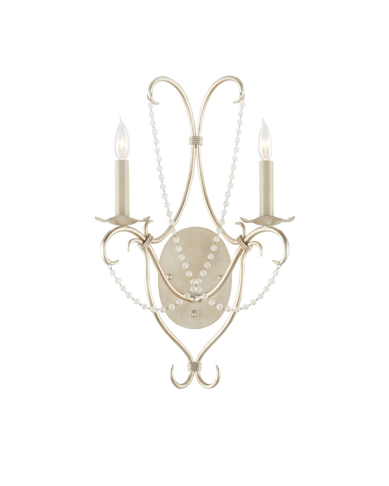 Crystal Lights Silver Wall Sconce by Currey and Company
