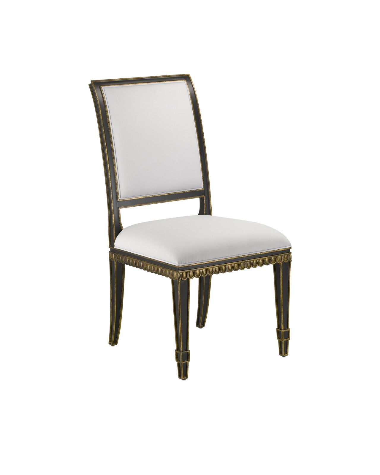 Ines Black Chair, Muslin by Currey and Company