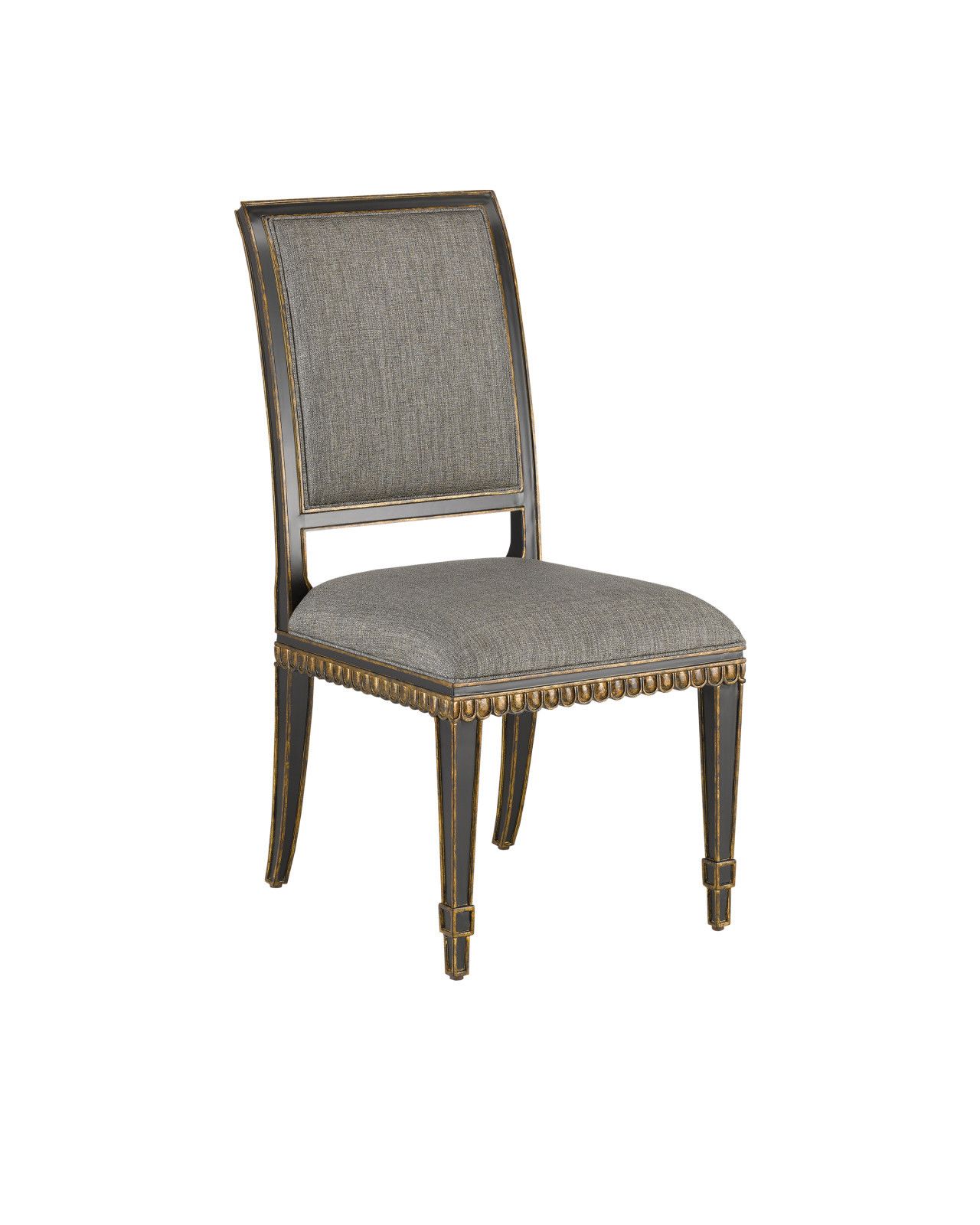 Ines Black Chair, Appeal Peppercorn by Currey and Company