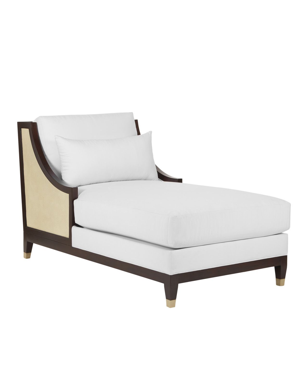 Evie Walnut Chaise, Muslin by Currey and Company