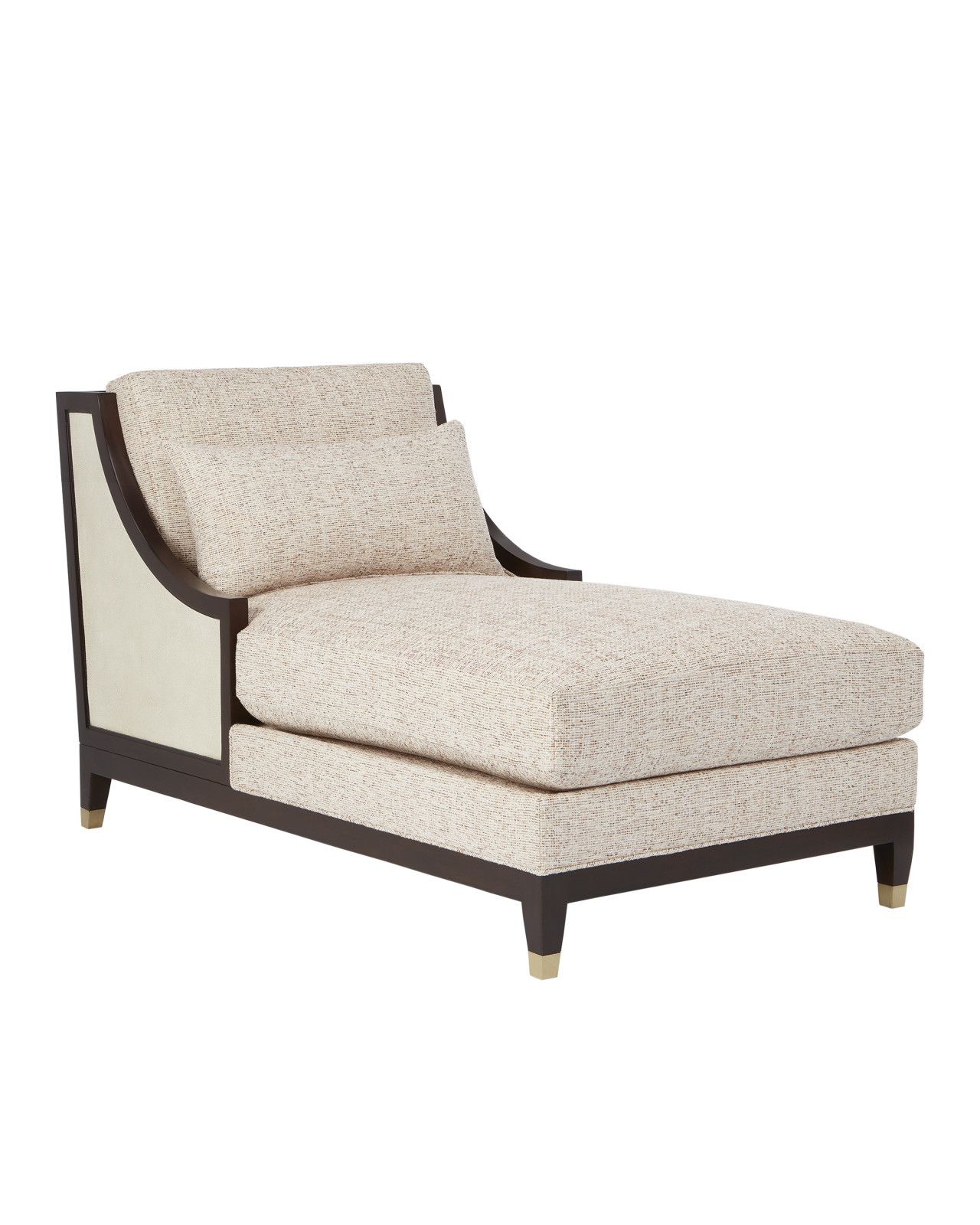 Evie Walnut Chaise, Fava Rosada by Currey and Company