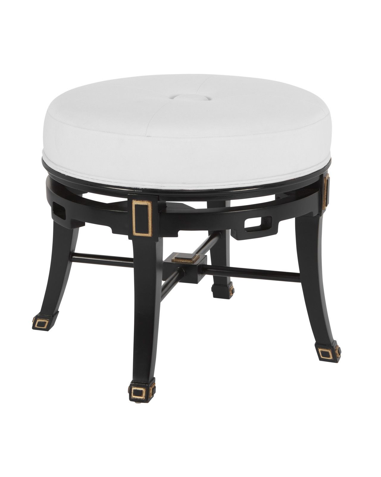 Scarlett Black Ottoman, Muslin by Currey and Company
