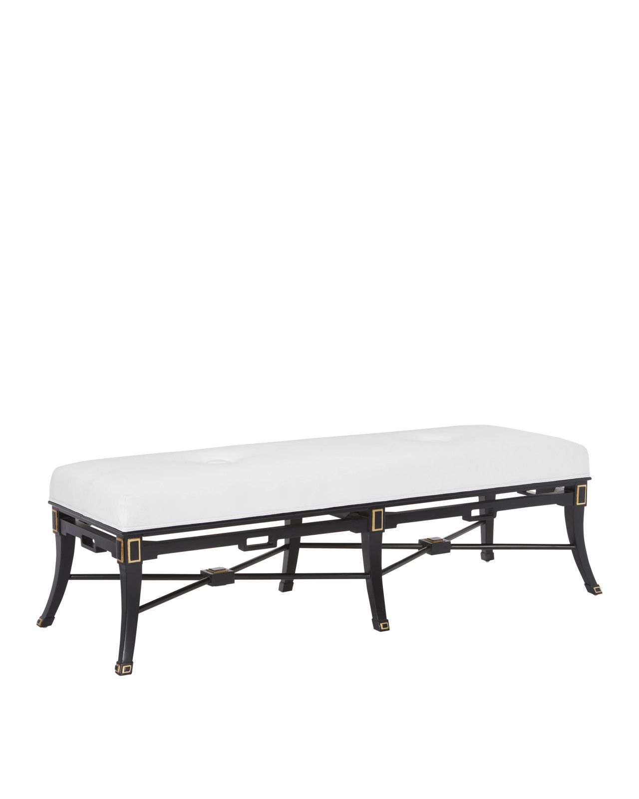Scarlett Black Bench, Muslin by Currey and Company