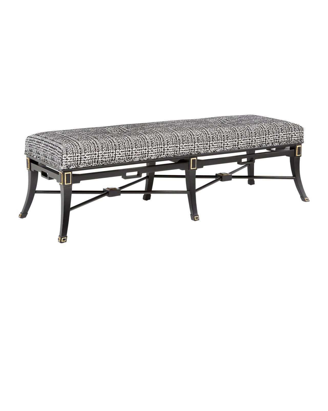 Scarlett Black Bench, Marrazzo Tuxedo by Currey and Company