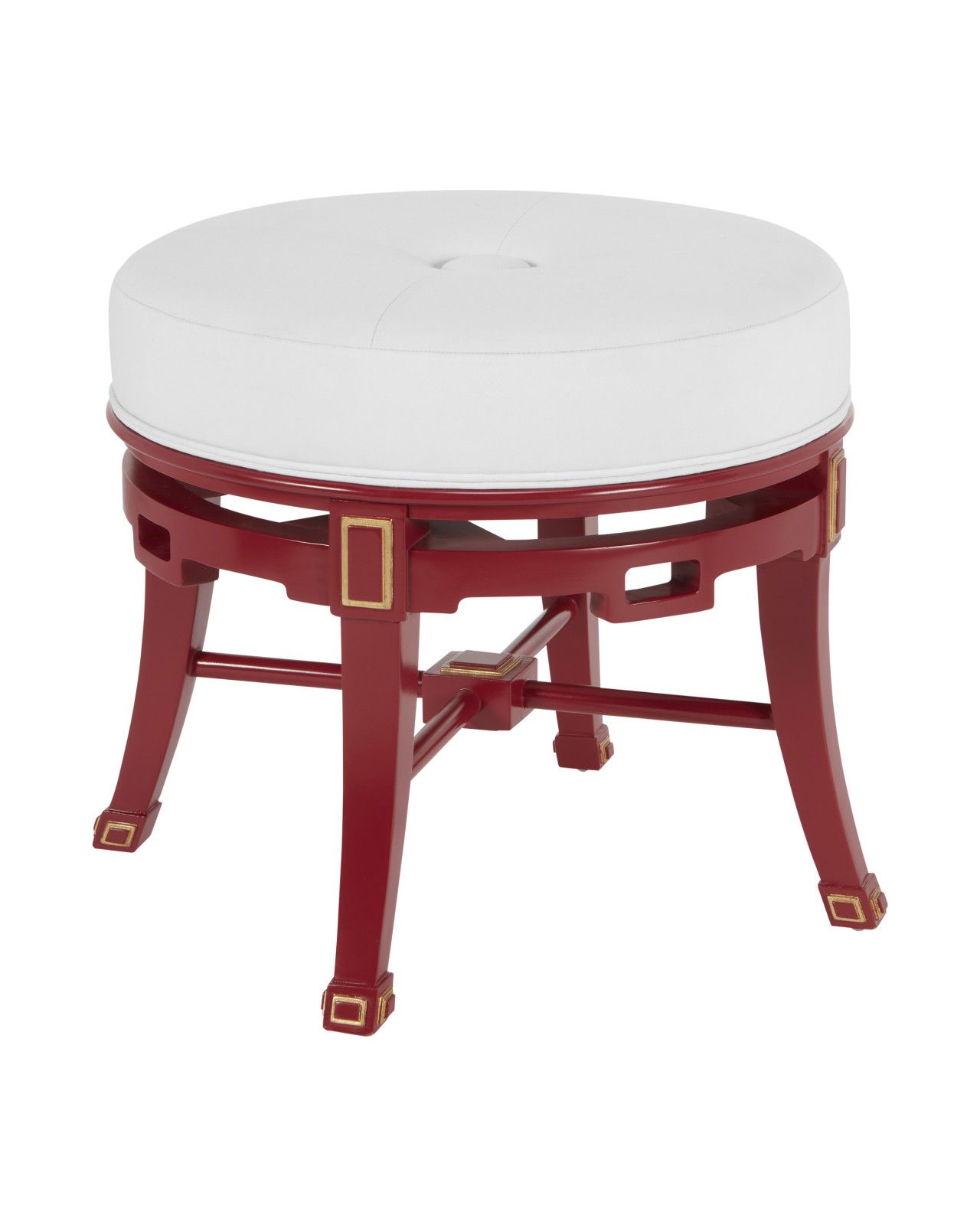 Scarlett Red Ottoman, Muslin by Currey and Company
