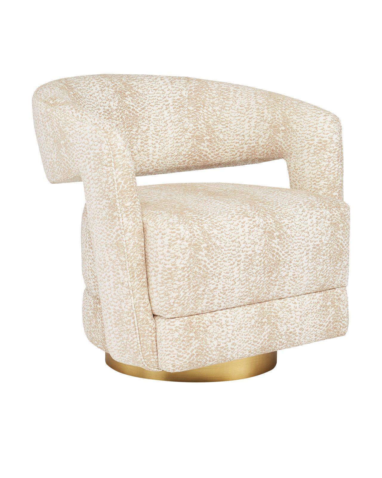 Maren Swivel Armchair, Wild Natural Instinct Natural by Currey and Company