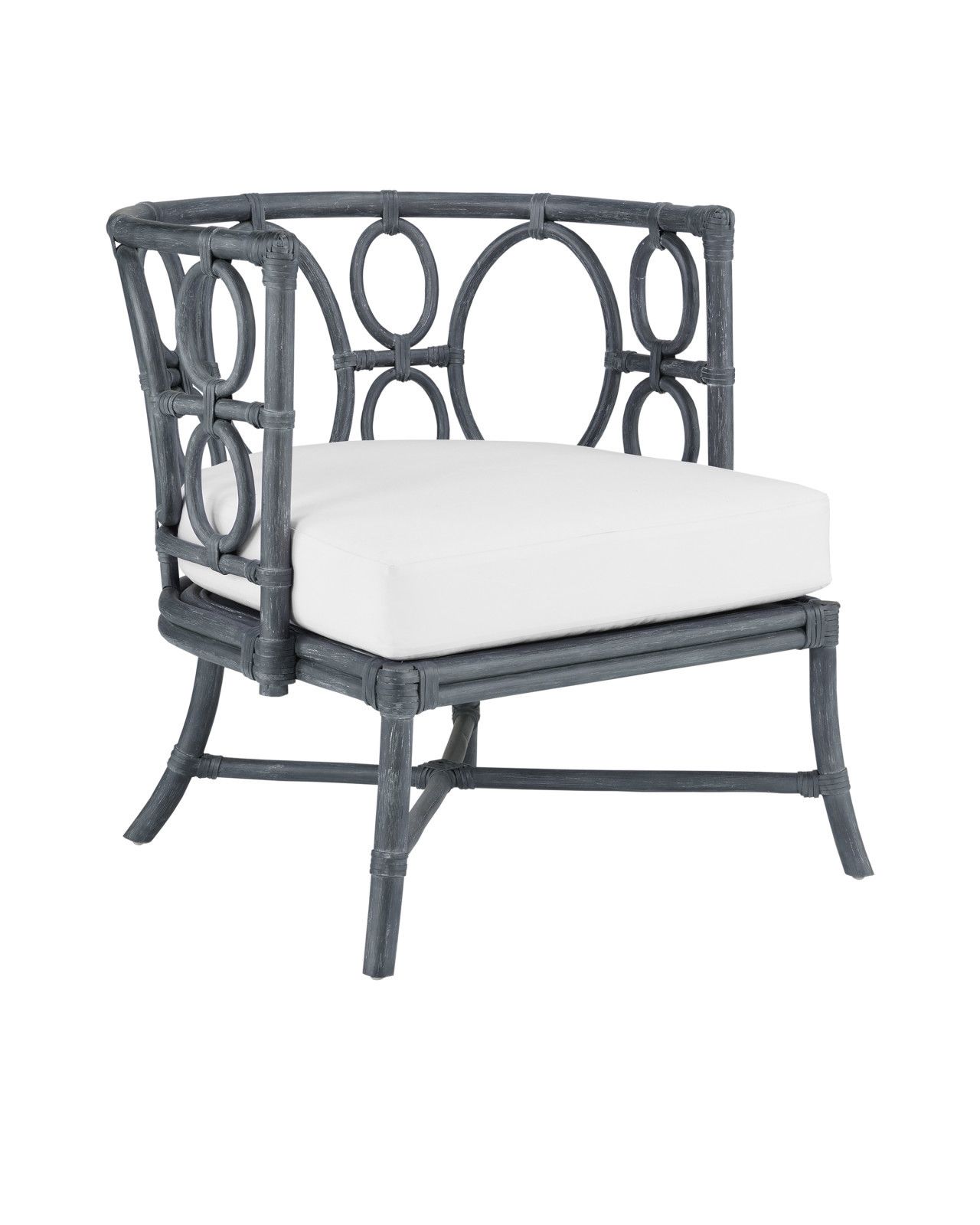 Tegal Navy Chair, Muslin by Currey and Company