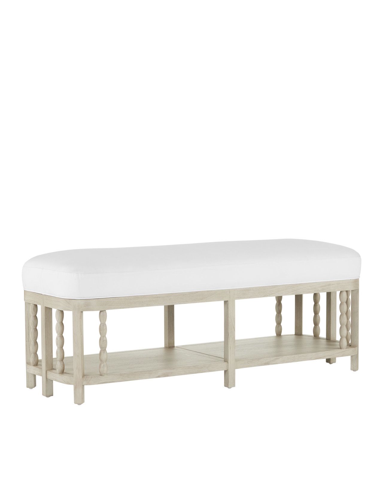 Norene Gray Bench, Muslin by Currey and Company