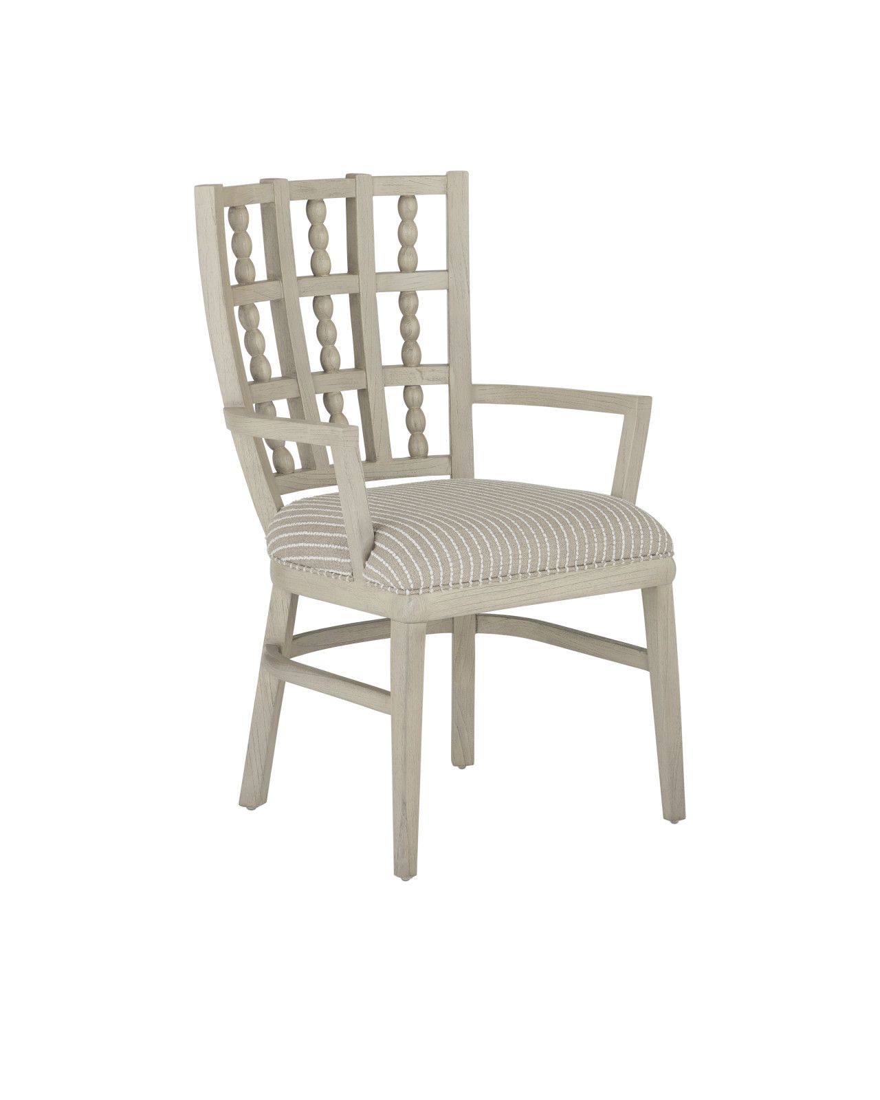 Norene Gray Armchair, Demetria Parchment by Currey and Company