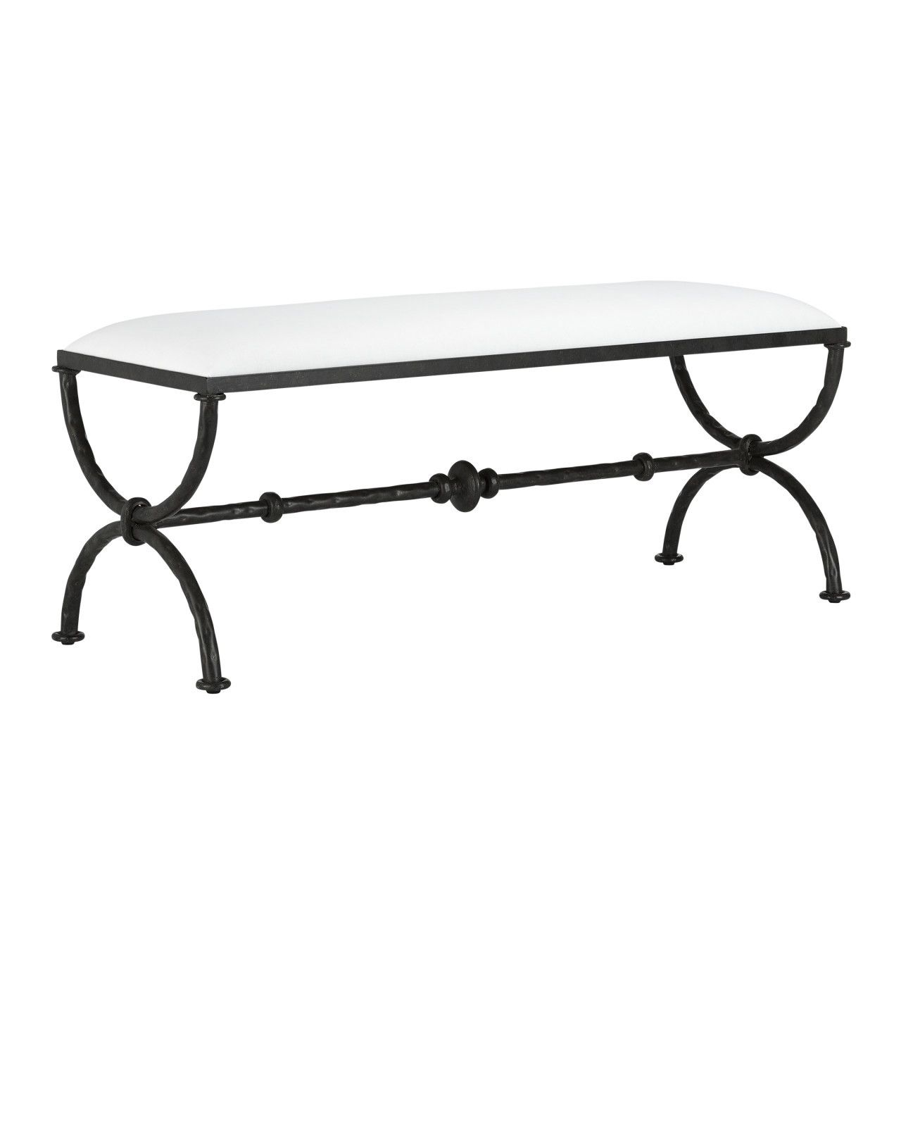 Agora Bronze Bench, Muslin by Currey and Company