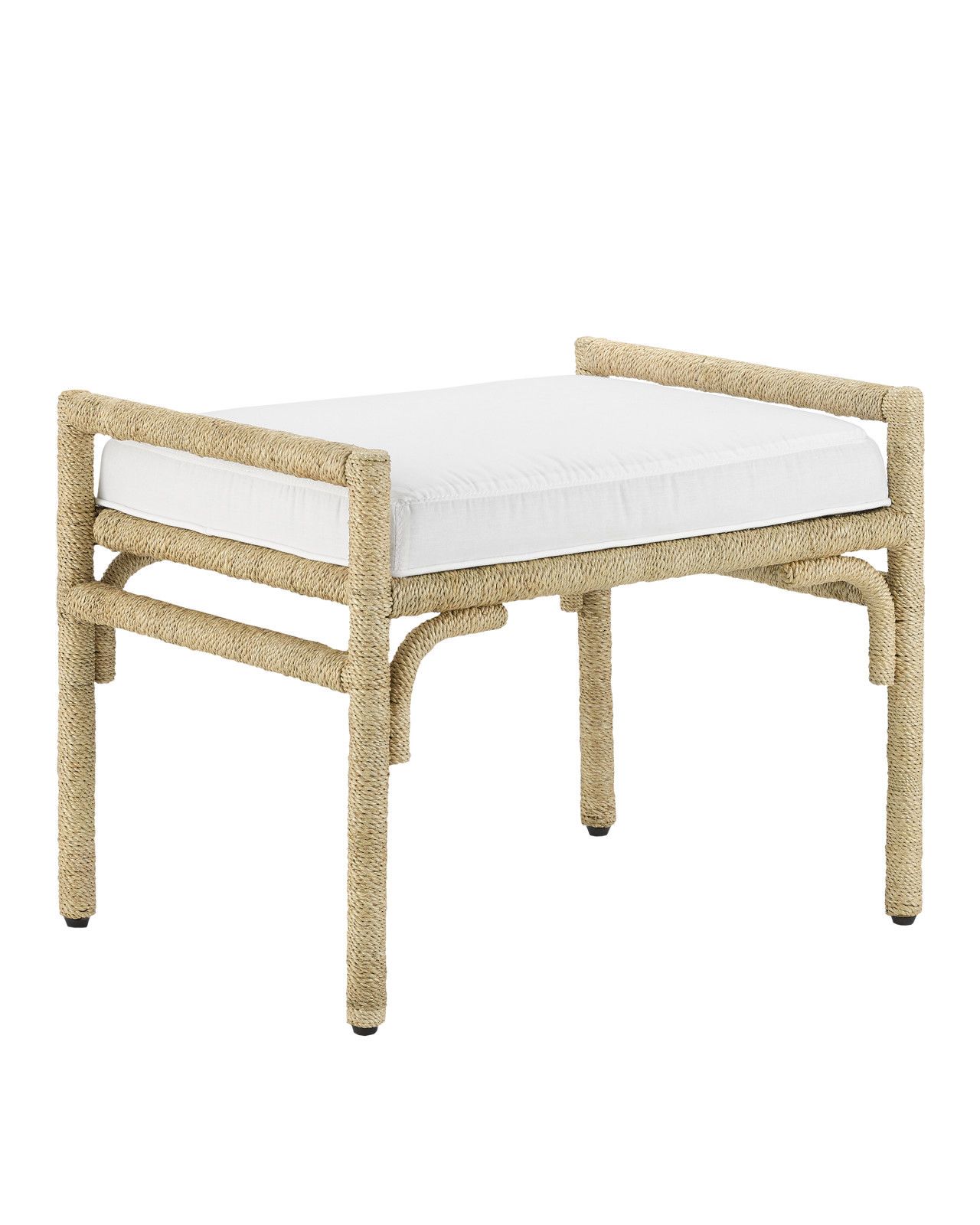 Olisa Natural Ottoman, Muslin by Currey and Company